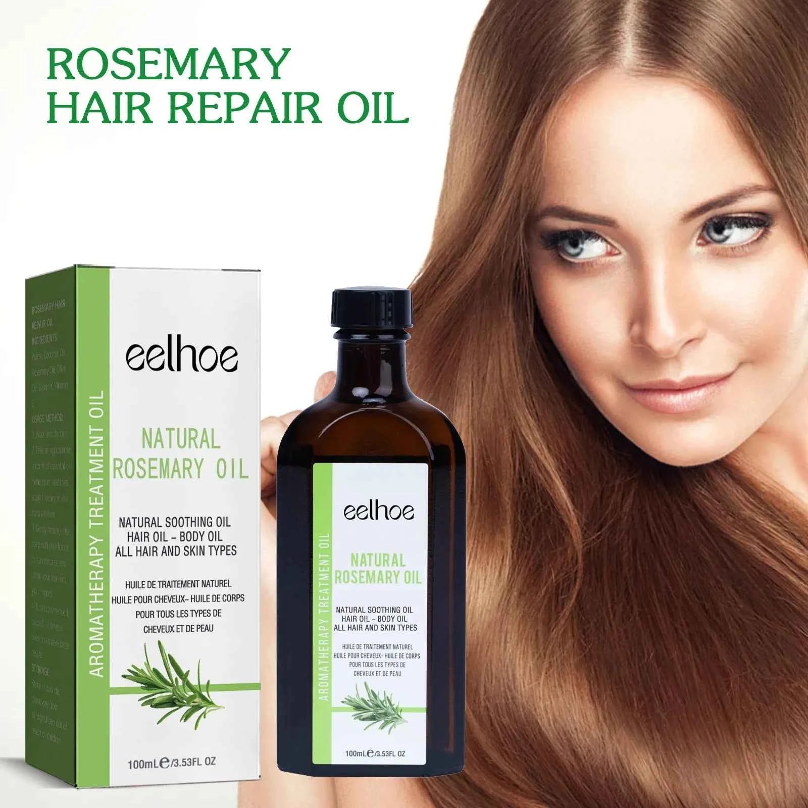 Eelhoe Rosemary Essential Oil - Frizz Control & Repair for Smooth, Fragrant Hair