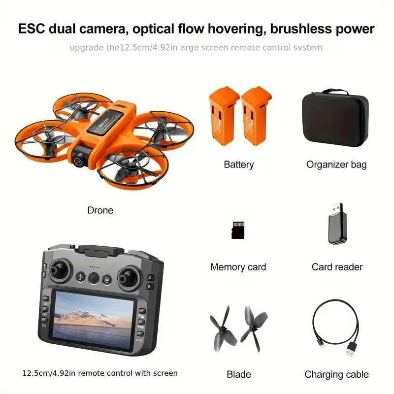 [2025 New S156 Drone] HD Dual Camera, 12.5cm/4.92-inch Screen Remote Control, Brushless Powerful Motor,Optical Flow Positioning The jack market .AU The jack market .AU Drones $ 159 14:350850#S156-Orange-3battery