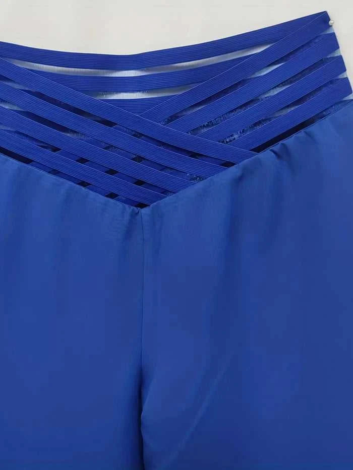 Women Wide Leg Flared Pants 2024 New Y2k Casual Crisscross Sheer Mesh Patch High Waist Trousers Elegant Streetwear Work Pants The jack market .AU The jack market .AU $ 60 14:366;5:361386