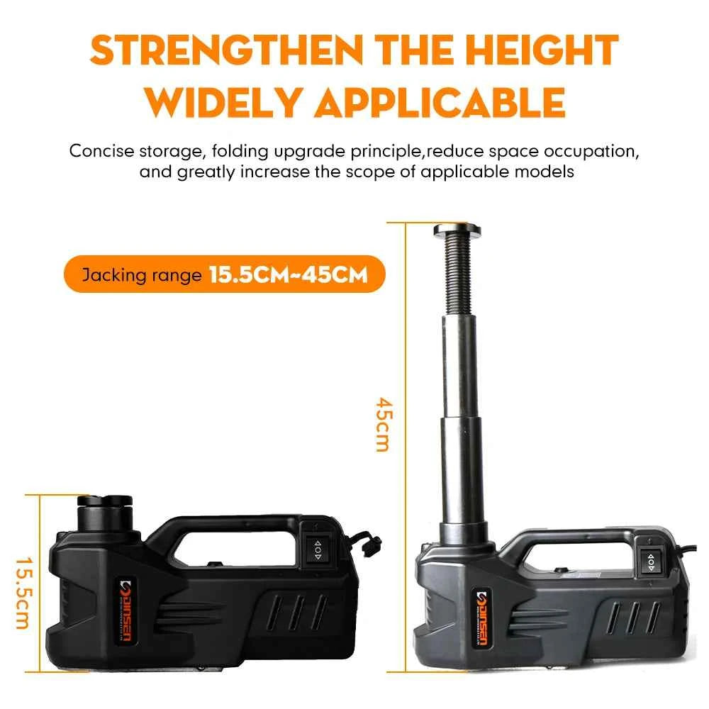KUNFINE Electric Car Jack - 5 Ton Hydraulic Lift with 150W Power & 13A Max Current for Effortless Tire Changes