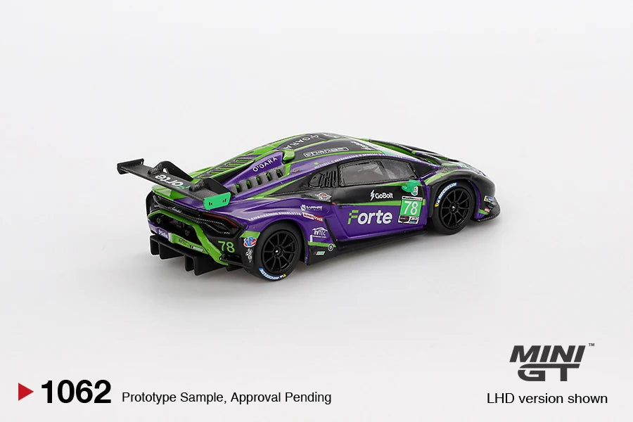 MINIGT 1:64 Lamborghini Huracán GT3 EVO2 #78 Forte Racing 2024 MAZDA RX-7 LB-Super Silhouette FD-NILES Alloy Model Collection
