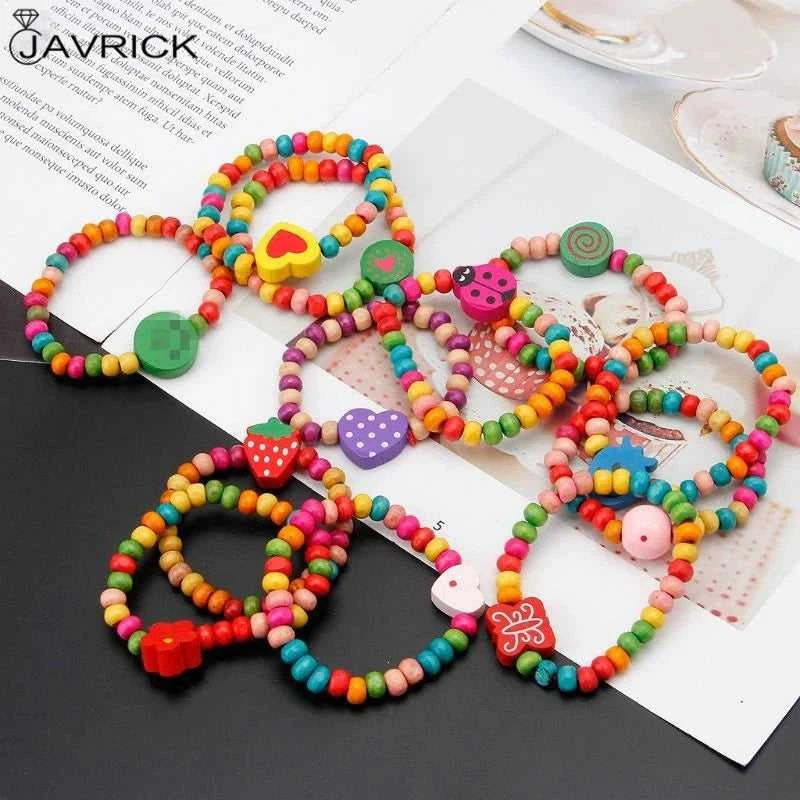 12Pcs/Set Colourful Wooden Bracelets Little Girls Bracelets Kit Kids Fashion Jewelry For Family Friends Jewerly Gifts The jack market .AU The jack market .AU Jewellery & Chains $ 53 <none>