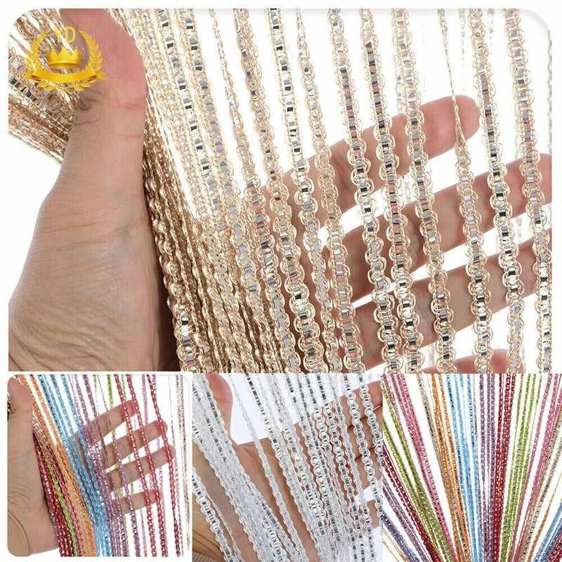 1m*2m Beaded Curtain Door Tassel String Curtain Partition Curtain Silver Tassel Silver Door Curtain Line Curtain Home Decoration The jack market .AU The jack market .AU Home $ 54 14:200003699#WH