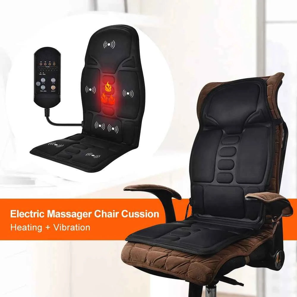 Electric Comfort Vibrating Massage Pad - Soothing Heat & Relaxation for Back, Neck & Lumbar - Perfect for Car, Office, & Home