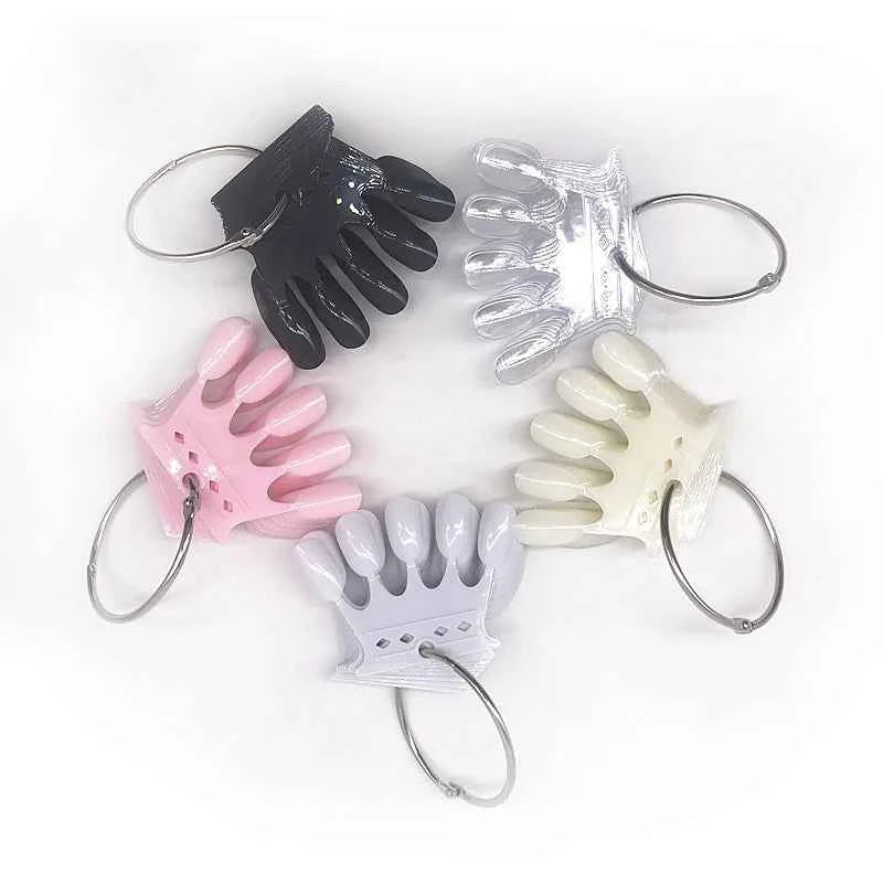 50 Tips Nail Art Display False Nail Tips Crown Fake Nails Polish Clear Nature Color Card Acrylic Practice Chart Palette Art Ring