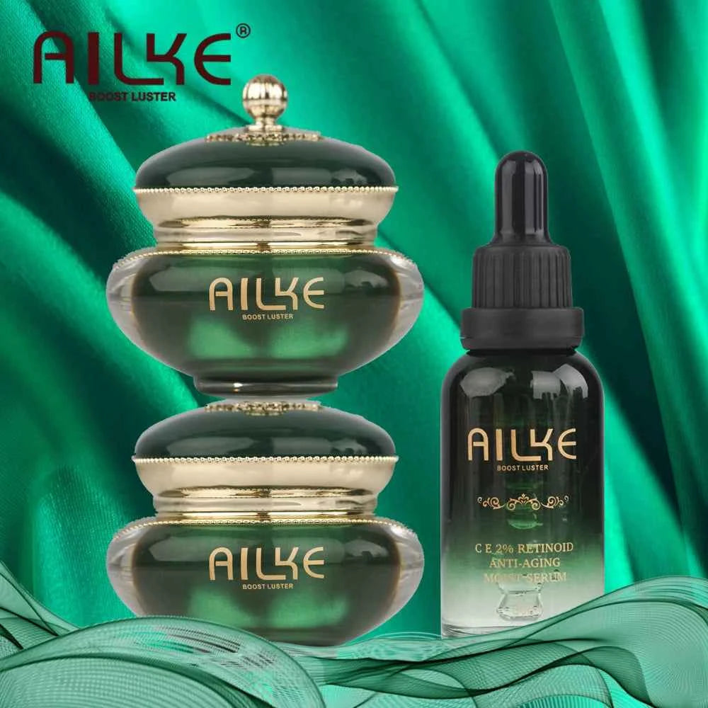 AILKE Retinol Brightening, Anti Wrinkles Cream, For Black, Dark, Brown, Caramel Skin, Lighten Skin Tone, Whitening Face Care Set