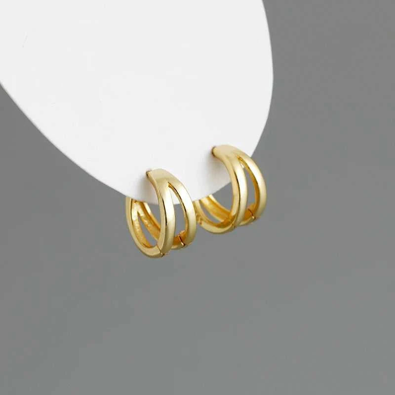 WANTME 925 Sterling Silver Simple Glossy Double Ear Buckle for Women Unique Charm Party Hoop Earrings Fine Jewelry Accessories The jack market .AU The jack market .AU Jewellery & Chains $ 72 200000226:865#MEJ518-Gold