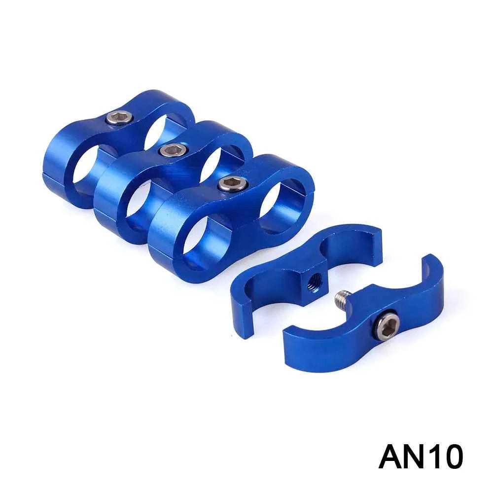 RS-HR Aluminum Billet Dual Hose Separator Clamp - Fits AN4, AN6, AN8, AN10 - Secure Your Braided Hoses with Style