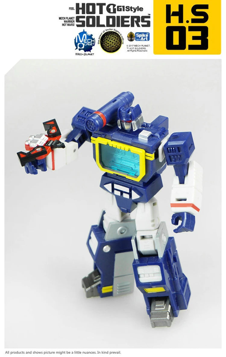 Mini Soundwave With Laserbeak Transformation MFT HS-03 HS03 Hot Soldiers G1 Pocket War Deformation Action Figure Robot Toy Gifts