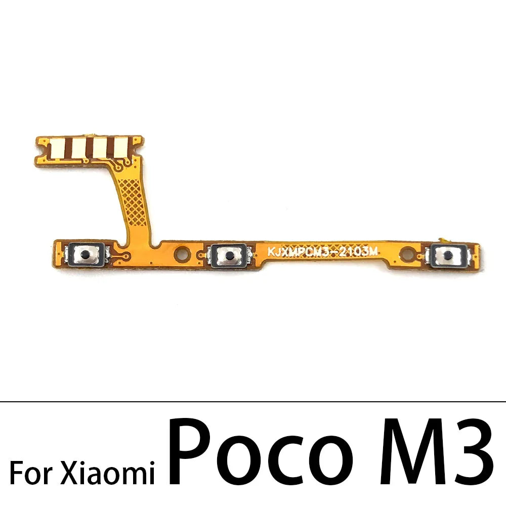 New For Xiaomi Poco F1 F2 X3 GT X4 Pro 5G M3 Pro A1 A2 A3 Lite Power Switch On Off Volume Key Button Flex Cable Replacement