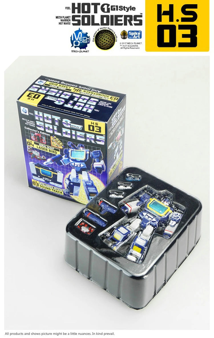 Mini Soundwave With Laserbeak Transformation MFT HS-03 HS03 Hot Soldiers G1 Pocket War Deformation Action Figure Robot Toy Gifts