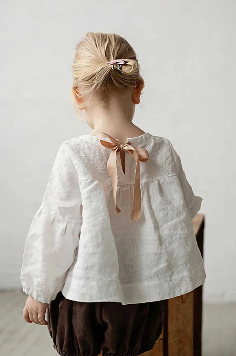 Chic Back Bow Tie Linen Shirt Girls 2026 New Solid Color Casual Loose Baby Kids Long-Sleeved Blouse Autumn Clothes The jack market .AU The jack market .AU Mum & Kids: Essential Products for Every Family $ 45 14:350853#White;200000463:200169197#110cm;200007763:201336100