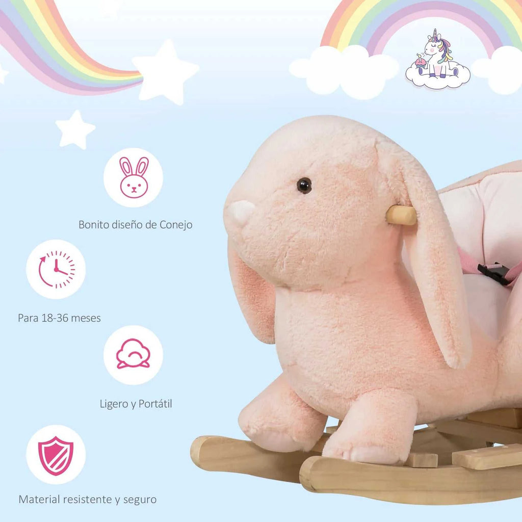Homcom Rocking Horse Rabbit for Babies 18-36 Months with Sound and Belt The jack market .AU The jack market .AU Little Wonders $ 155 200007763:201336104
