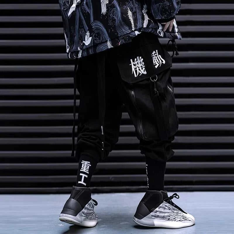 11 BYBB'S DARK Hip Hop Cargo Pants Men Embroidery Joggers Trousers Elastic Waist Rock Ribbon Streetwear Pant Male Black The jack market .AU The jack market .AU Men Fashion $ 88 14:193#black;5:361385
