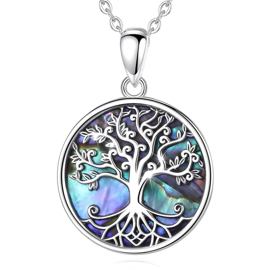 EUDORA New 925 Sterling Silver Tree of Life Pendant Necklace Abalone Shell Jewelry Elegant Fashion Party Gift The jack market .AU The jack market .AU Jewellery & Chains $ 93 200000226:193#with 18 inch chain