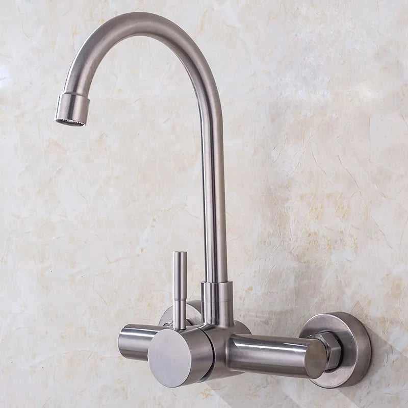 304 Stainless Steel Kitchen Wall-mounted Sink Faucet Double Hole Rotatable Hot and Cold Dish Sink Dish Sink Tap The jack market .AU The jack market .AU Home $ 101 <none>