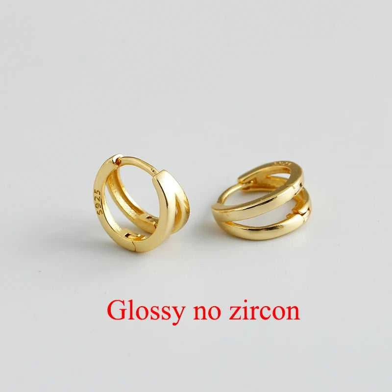 WANTME 925 Sterling Silver Simple Glossy Double Ear Buckle for Women Unique Charm Party Hoop Earrings Fine Jewelry Accessories The jack market .AU The jack market .AU Jewellery & Chains $ 72 200000226:865#MEJ518-Gold