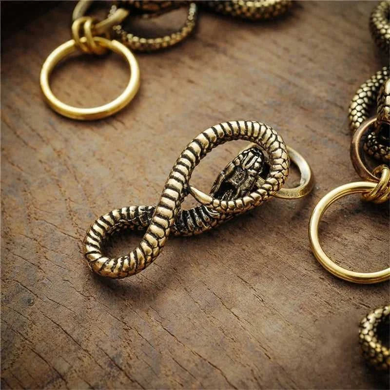 Handmade Pure Copper Zodiac Snake Keychains Pendants Vintage Brass Animal Python Waist Buckle Punk Men Women Car Key Chain Rings The jack market .AU The jack market .AU Jewellery & Chains $ 53 14:29#Snake A