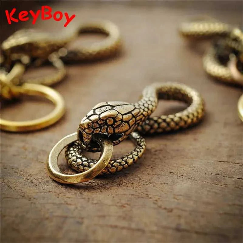 Handmade Pure Copper Zodiac Snake Keychains Pendants Vintage Brass Animal Python Waist Buckle Punk Men Women Car Key Chain Rings The jack market .AU The jack market .AU Jewellery & Chains $ 53 14:29#Snake A