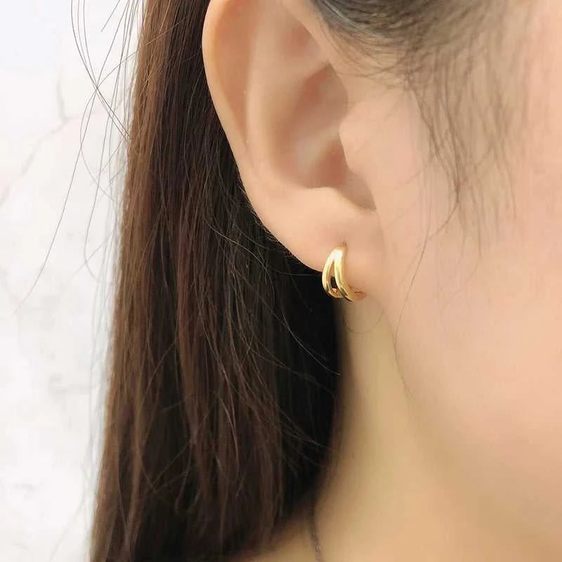 WANTME 925 Sterling Silver Simple Glossy Double Ear Buckle for Women Unique Charm Party Hoop Earrings Fine Jewelry Accessories The jack market .AU The jack market .AU Jewellery & Chains $ 72 200000226:865#MEJ518-Gold