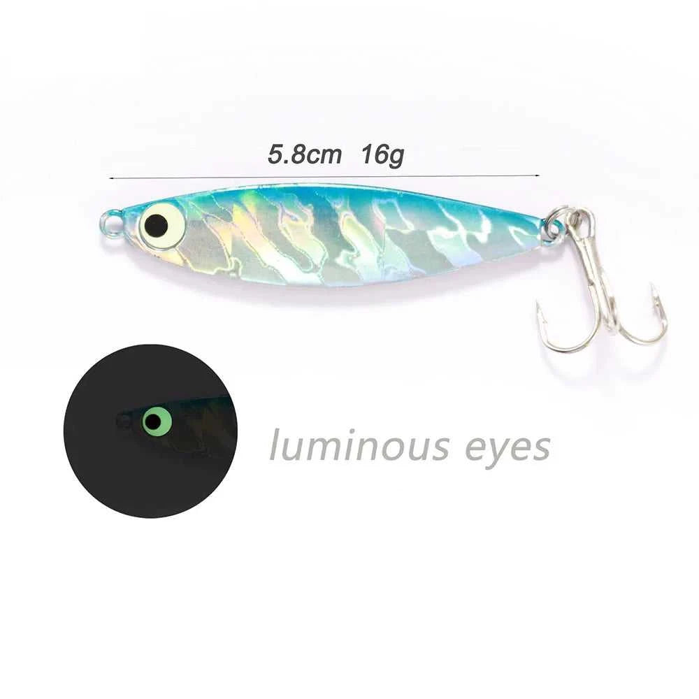 Fishing Lures Metal Jig Spinning Spoon Feather Carbon Hook Hard Artificial Bait Luminous Eye Sinking Casting Bass Tackle Pesca The jack market .AU The jack market .AU Fishing Gear $ 21 14:29#Fishing Lure A