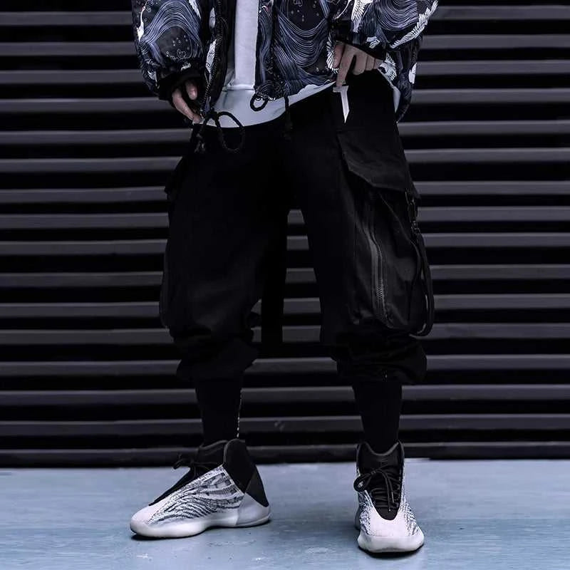 11 BYBB'S DARK Hip Hop Cargo Pants Men Embroidery Joggers Trousers Elastic Waist Rock Ribbon Streetwear Pant Male Black The jack market .AU The jack market .AU Men Fashion $ 88 14:193#black;5:361385