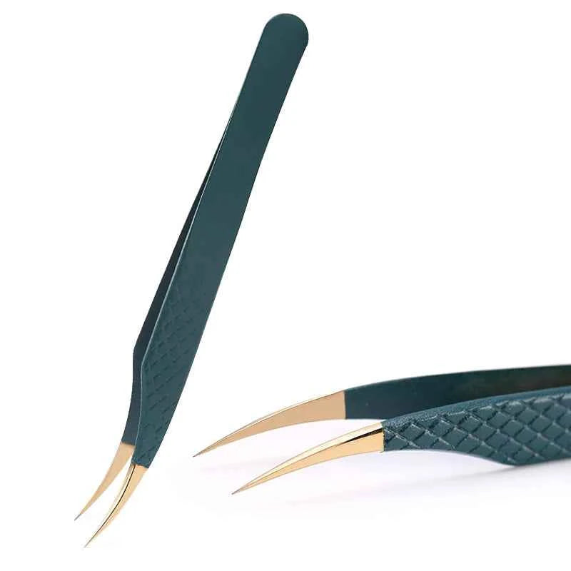 New 1Pc Eyelash Tweezers Anti-static Non-magnetic Professional Pincet 3D Eyelash Extension Tweezer 100% Closure Makeup Tool