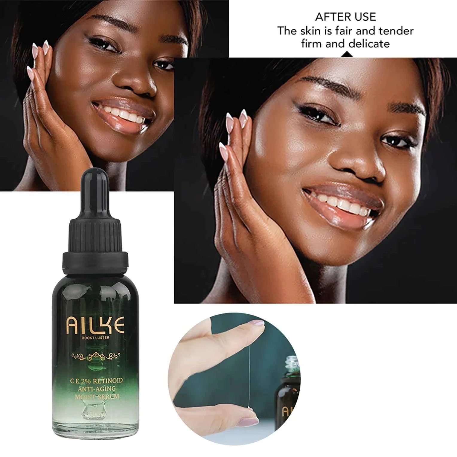 AILKE Retinol Brightening, Anti Wrinkles Cream, For Black, Dark, Brown, Caramel Skin, Lighten Skin Tone, Whitening Face Care Set