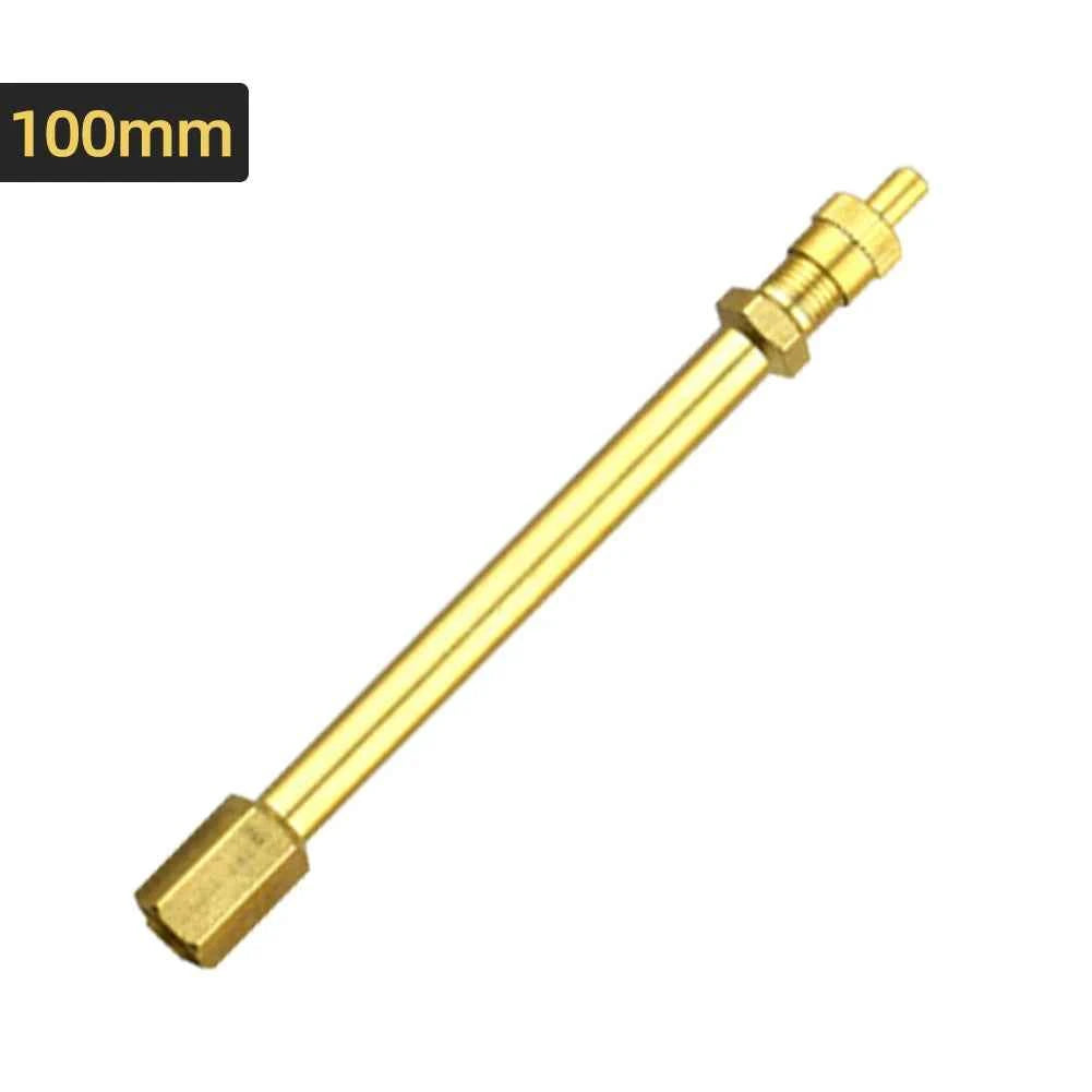 Brass Auto Tire Valve Extension Adaptor, Air Tyre Stem Extender Iation Stright Bore for Motorcycle, Bike, Mower and Scooter