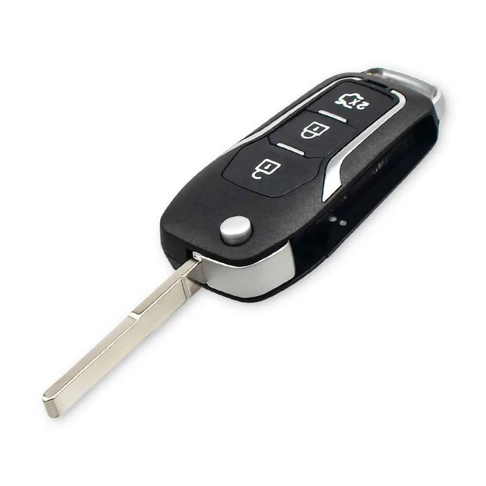 Dandkey Flip Key Fob with 433MHz 4D60/4D63 Chip for Ford Focus, Mondeo & Fiesta - Stylish 3-Button Design