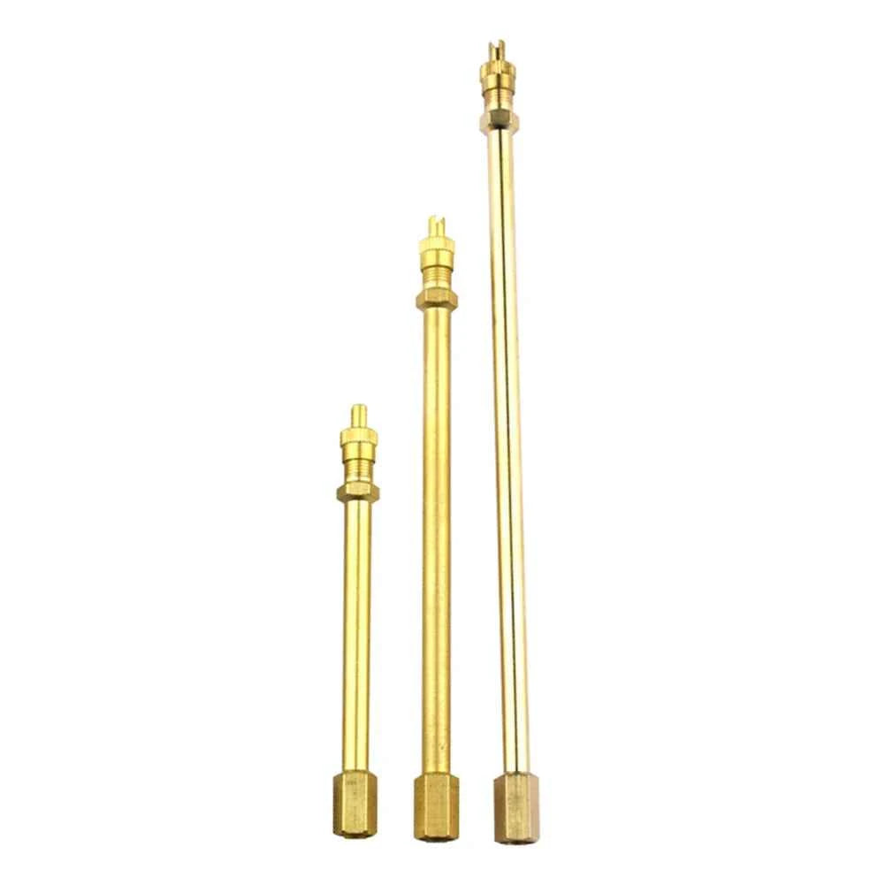 Brass Auto Tire Valve Extension Adaptor, Air Tyre Stem Extender Iation Stright Bore for Motorcycle, Bike, Mower and Scooter