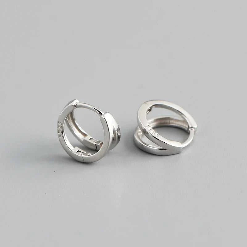 WANTME 925 Sterling Silver Simple Glossy Double Ear Buckle for Women Unique Charm Party Hoop Earrings Fine Jewelry Accessories The jack market .AU The jack market .AU Jewellery & Chains $ 72 200000226:865#MEJ518-Gold