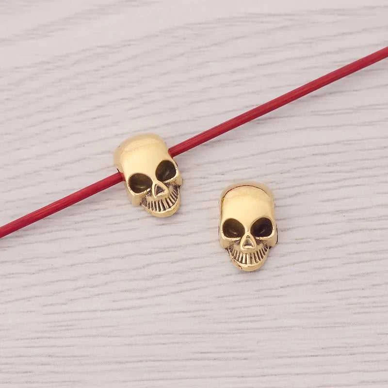 50 x Antique Gold Color Skull Heads Spacer Beads Metal Alloy Charms For DIY Fashion Bracelet Jewelry Making Findings The jack market .AU The jack market .AU $ 51 14:350853#Antique Silver