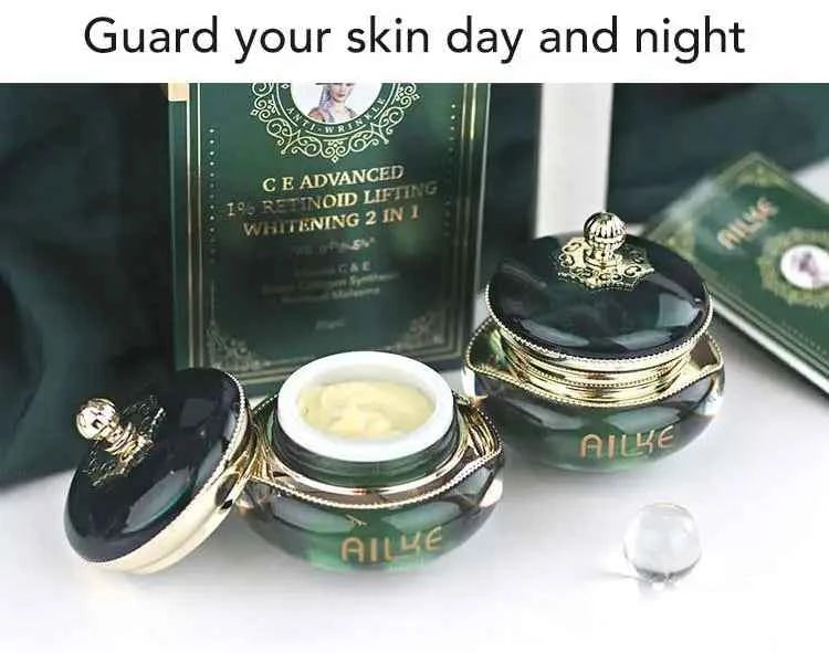 AILKE Retinol Brightening, Anti Wrinkles Cream, For Black, Dark, Brown, Caramel Skin, Lighten Skin Tone, Whitening Face Care Set