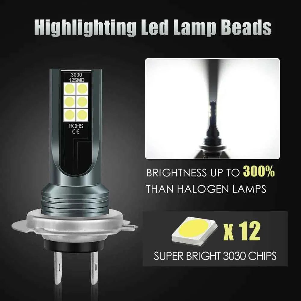 H11 H7 H8 Led 9005 HB3 9006 HB4 LED Bulbs Car Fog Lights with 3030 Chips 6000K White Auto Fog Lamp Day Running Light 12V