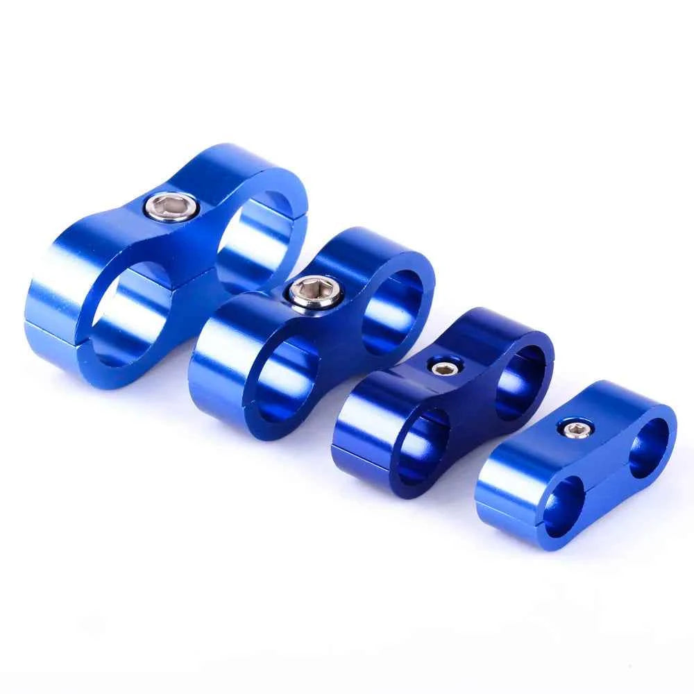1PCS  Aluminum Billet Dual AN4 11MM/AN6 14MM/AN8 16MM/AN10 20MM Braided Hose Separator Clamp Cable Fastener RS-HR013