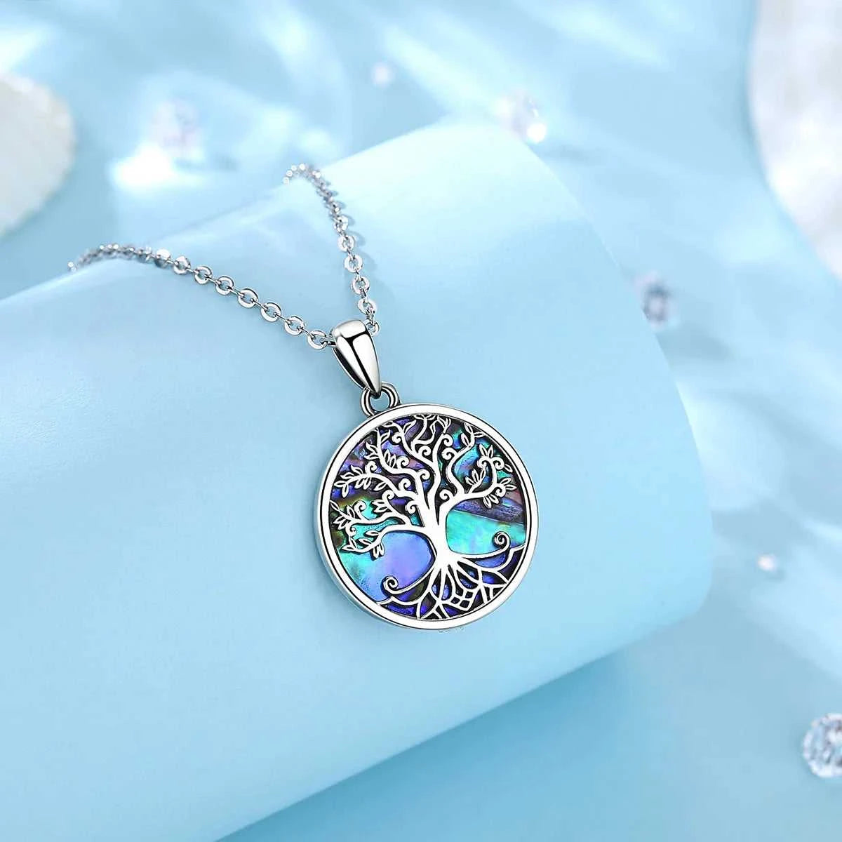 EUDORA New 925 Sterling Silver Tree of Life Pendant Necklace Abalone Shell Jewelry Elegant Fashion Party Gift The jack market .AU The jack market .AU Jewellery & Chains $ 93 200000226:193#with 18 inch chain