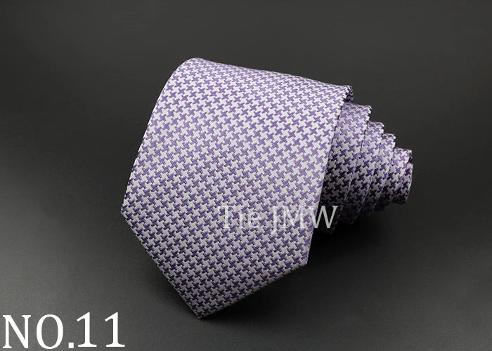 100% Silk Tie 8 cm Stripe Necktie High Quantity Plaid Ties For Men Slim Cravat Neckties Business Meeting Suit Dress Gravatas