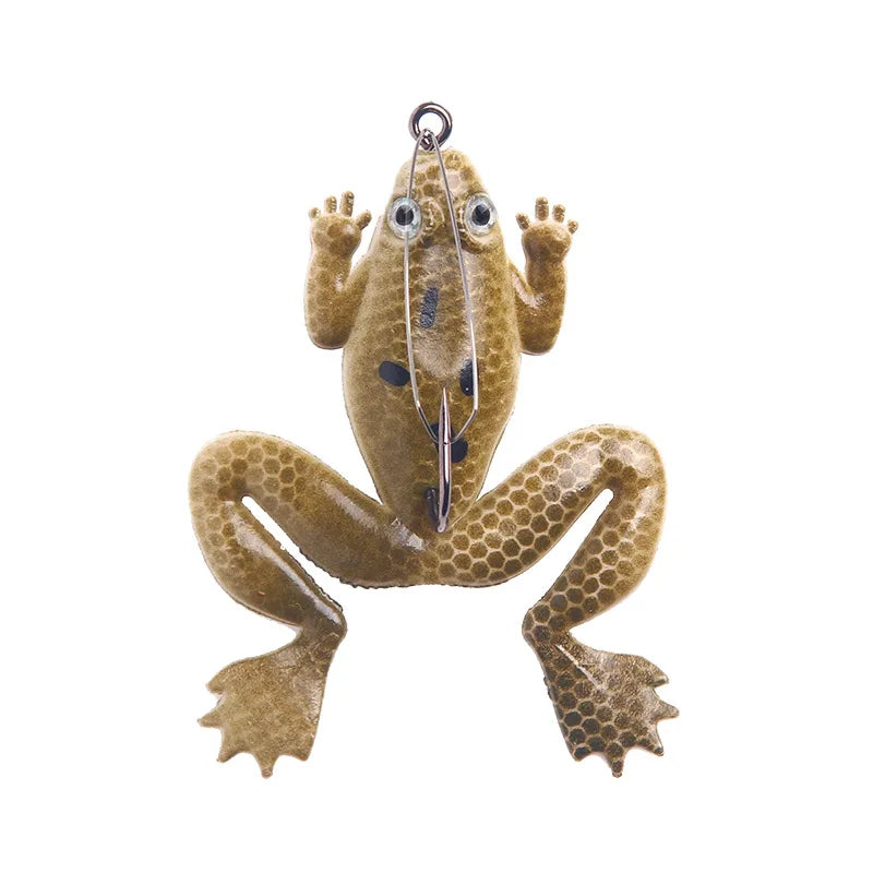 1 Pcs Soft Frog Fishing Lures 6CM 5.2G Silicone Bait Frog Artificial Treble Hooks Top Water Ray Baits Fishing Tackle
