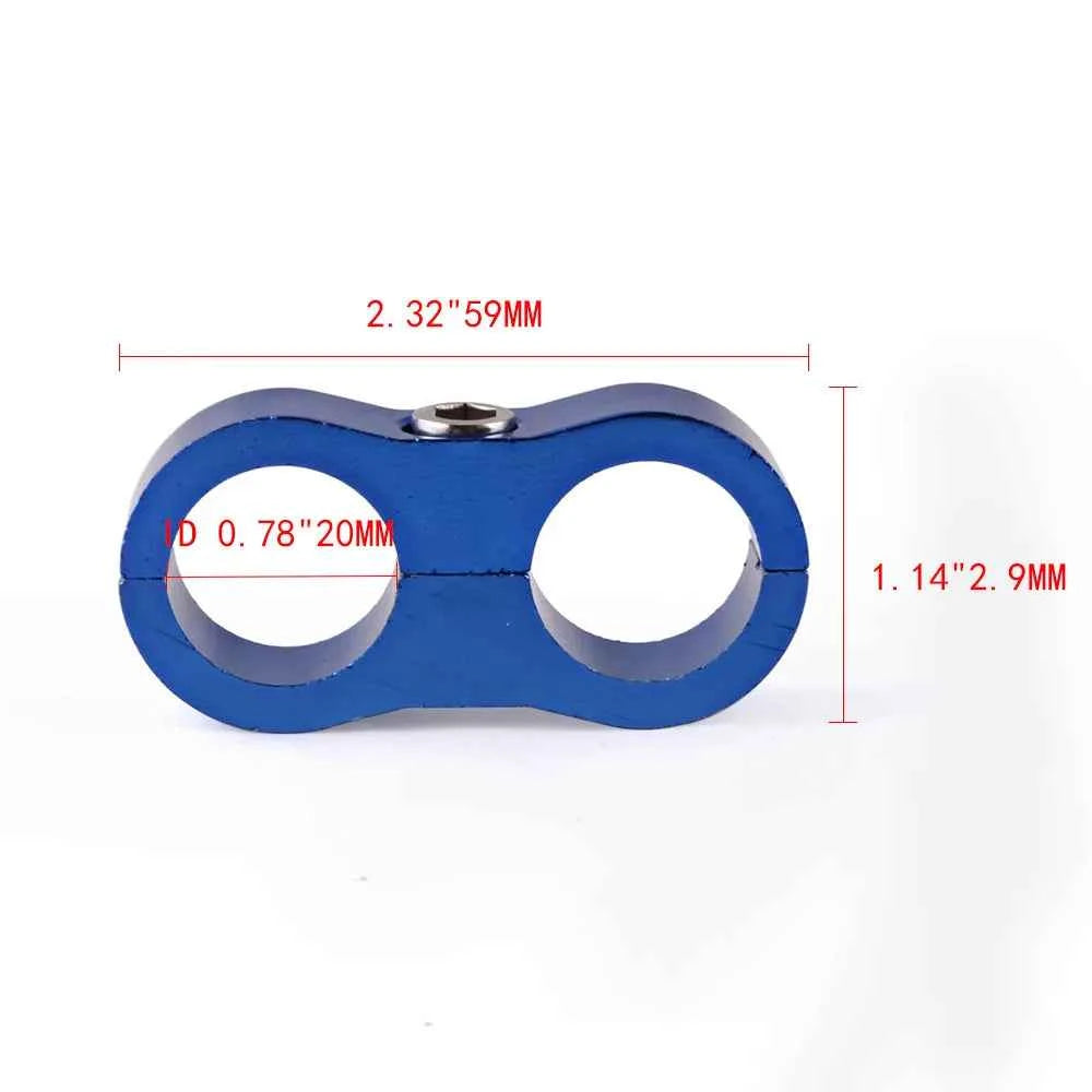 RS-HR Aluminum Billet Dual Hose Separator Clamp - Fits AN4, AN6, AN8, AN10 - Secure Your Braided Hoses with Style