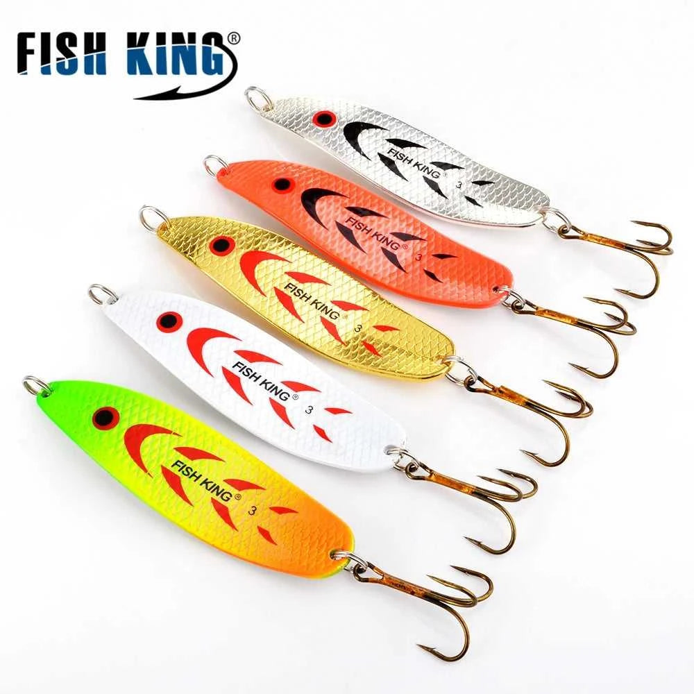 FISH KING 20-30g Metal Spoon Hard Fishing Lure Artificial Wobblers For Trolling Trout Spoon Bait Bass Pike With Treble Hook The jack market .AU The jack market .AU Fishing Gear $ 20 14:200002984#004;5:100014443#30g