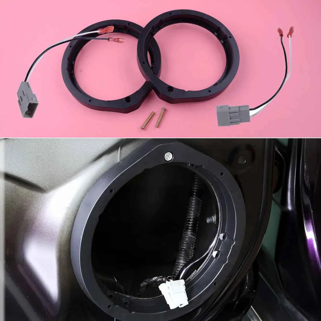 2Pcs Speaker Adapter 6.5"/6.75" 165mm & Wire Harness Accessories ABS Fit for Honda Civic Accord Crosstour CR-Z Insight