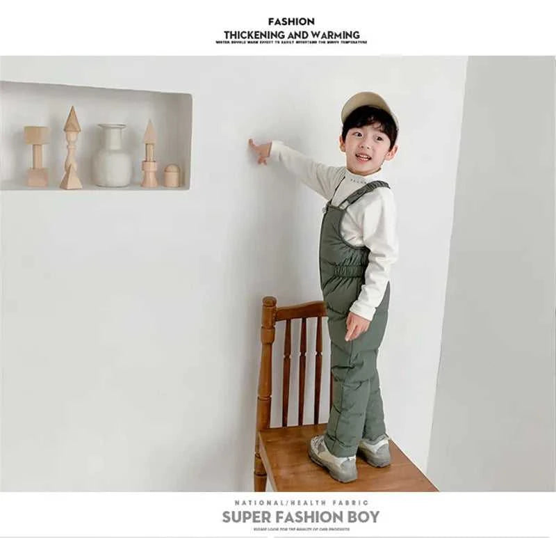 Winter Children Warm Overalls Autumn Girls Boys Thick Pants Baby Girl Jumpsuit For 1-5 Years High Quality Kids Ski Down Overalls The jack market .AU The jack market .AU Mum & Kids: Essential Products for Every Family $ 41 14:193#Black;200000463:200004187#2T(size 90)