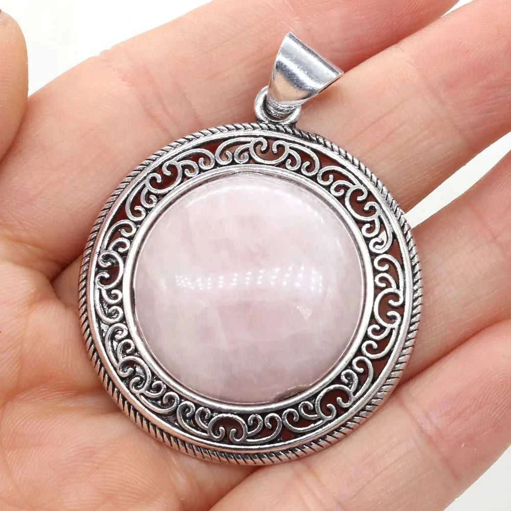 Natural Stone Abalone Shell Charms Round Lapis Lazuli Tiger Eye Pendant for Jewelry Making DIY Necklace Accessories Size 38x42mm The jack market .AU The jack market .AU Jewellery & Chains $ 52 200001033:200004862#Black Shell