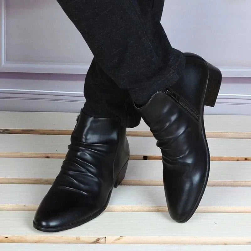 Fashion Genuine Leather Men Ankle Boots High Top Zip Suit Shoes Black Dress Boots Spring Autumn Leather Shoes Men Leather Boots The jack market .AU The jack market .AU Step Up Your Style: Trendy Shoes for Every Occasion! $ 106 14:193;200000124:200000338
