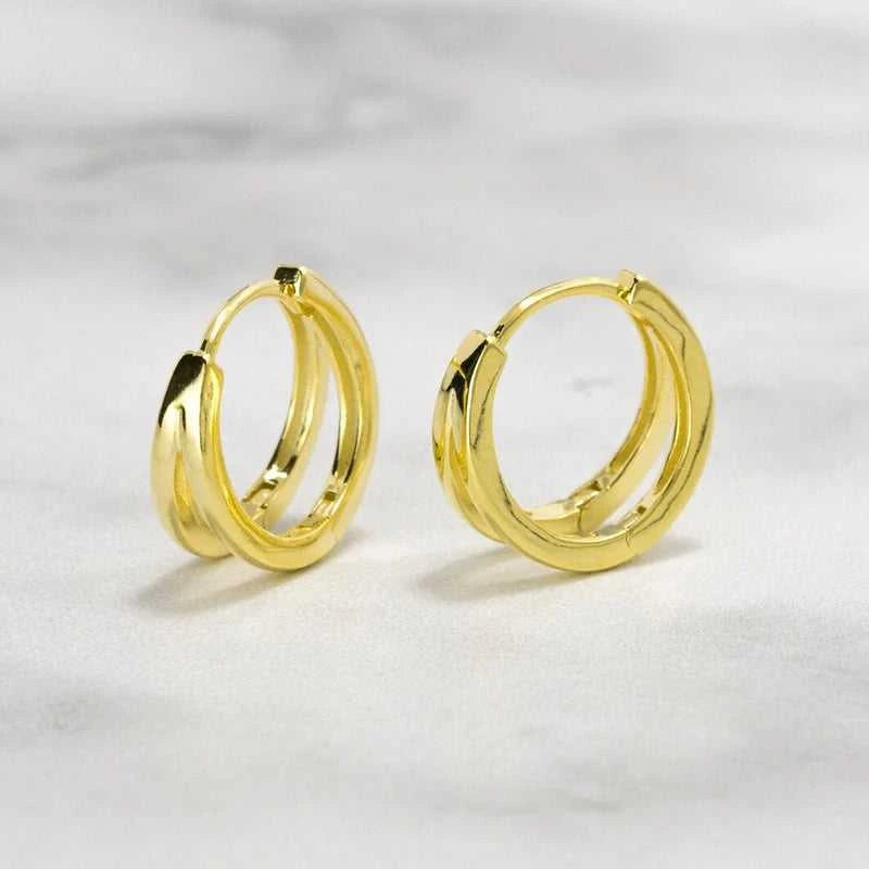 WANTME 925 Sterling Silver Simple Glossy Double Ear Buckle for Women Unique Charm Party Hoop Earrings Fine Jewelry Accessories The jack market .AU The jack market .AU Jewellery & Chains $ 72 200000226:865#MEJ518-Gold