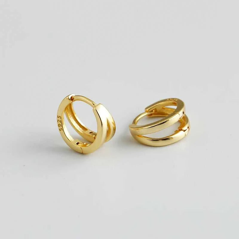 WANTME 925 Sterling Silver Simple Glossy Double Ear Buckle for Women Unique Charm Party Hoop Earrings Fine Jewelry Accessories The jack market .AU The jack market .AU Jewellery & Chains $ 72 200000226:865#MEJ518-Gold