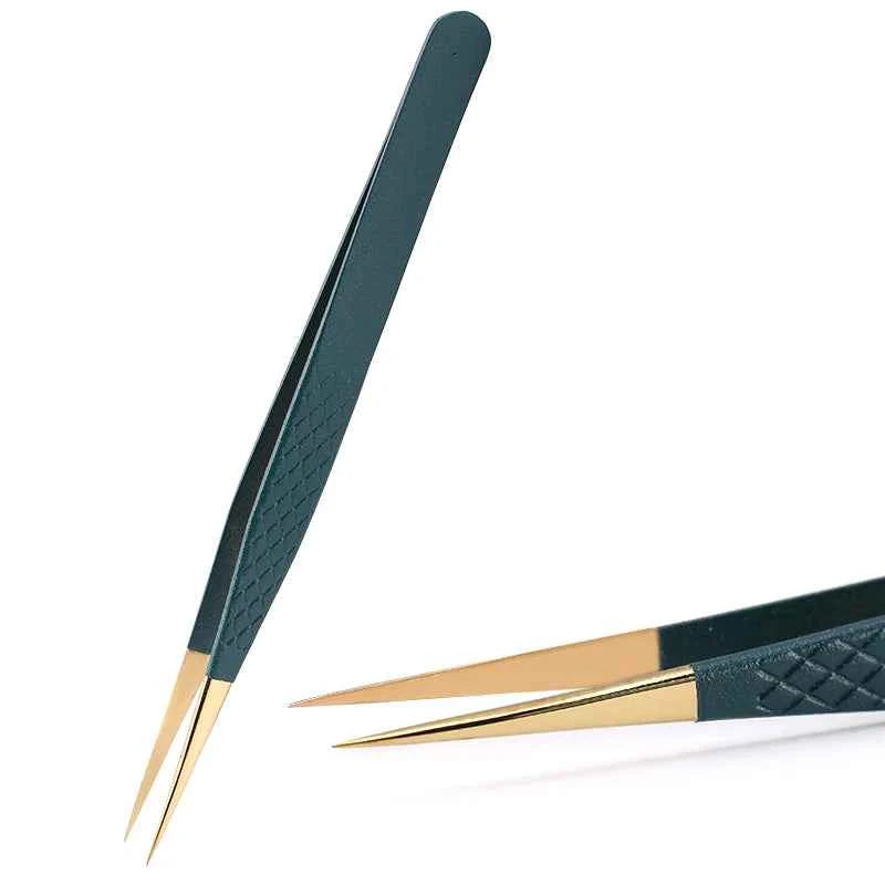 New 1Pc Eyelash Tweezers Anti-static Non-magnetic Professional Pincet 3D Eyelash Extension Tweezer 100% Closure Makeup Tool