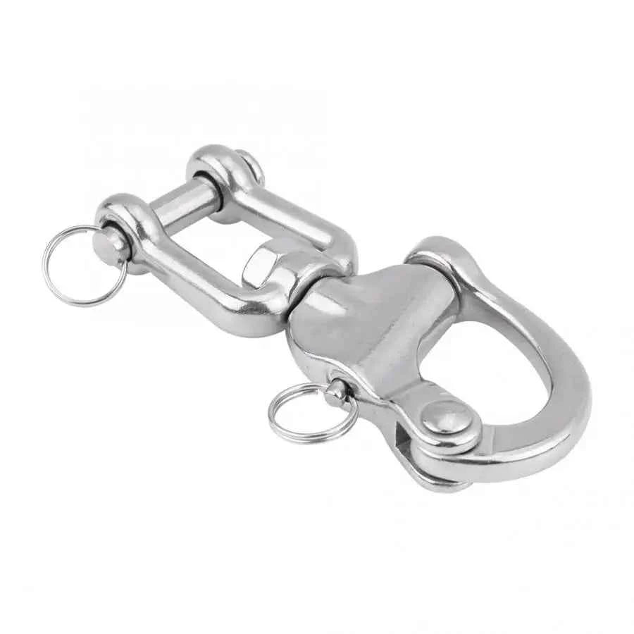 70mm/128mm 316 Stainless Steel Boat Marine Jaw Swivel Snap Shackle for Sailboat Spinnaker Halyard Accessories