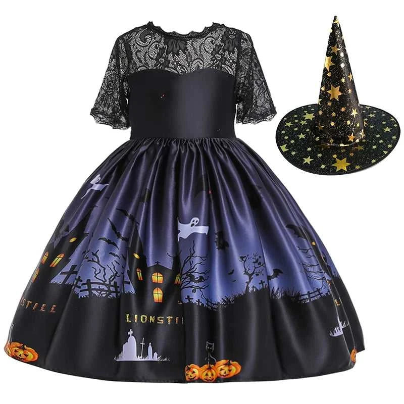Girls Dress Halloween Costume For Kids Girl Party Dresses Children Girls Pumpkin Lace Witch Printed Cosplay Princess Dress The jack market .AU The jack market .AU Mum & Kids: Essential Products for Every Family $ 44 14:350852#black;200000463:200004187#100 (2T)